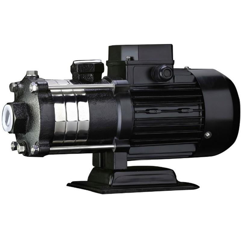 Насос многоступенчатый горизонтальный CNP CHLF(T)4-20LSWPC 0,37кВт 3х220В/3х380В PN 10 70гр., нержавеющая сталь с чугунными патрубками-1