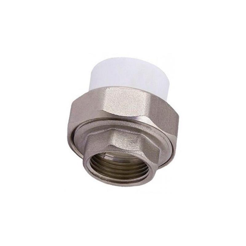 Муфта комбинированная ПП 40-1 1/4'' PN 25 с внутренней резьбой белая PlasticPro-1