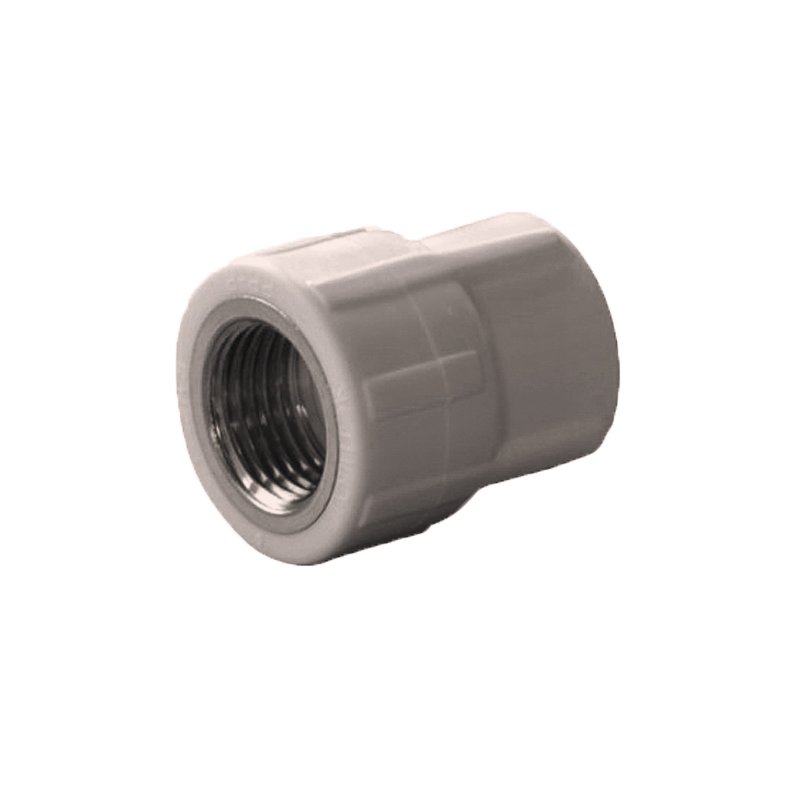 Муфта комбинированная ПП 20-1/2'' PN 25 с внутренней резьбой серая-1