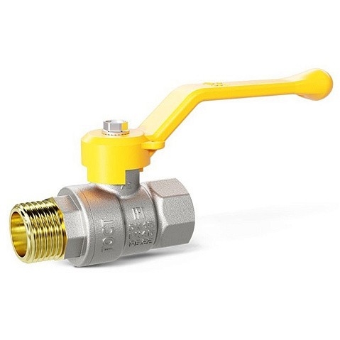 Кран латунный шаровой LD Pride GAS DN32 PN 25 никелированный рычаг муфта-штуцер купить в Челябинске | "Проконсим"