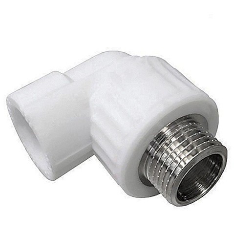 Угольник комбинированный ПП 20-1/2'' PN 25 с наружной резьбой белый VALFEX  купить в Челябинске | "Проконсим"