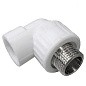 Угольник комбинированный ПП 20-1/2'' PN 25 с наружной резьбой белый VALFEX  купить в Челябинске | "Проконсим"