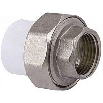 Муфта комбинированная ПП 32-1/2'' PN 25 разъёмная с внутренней резьбой белая PlasticPro купить в Челябинске | "Проконсим"