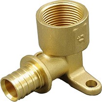 Угольники латунные установочные для PEX труб DN 16-25 PN 10 под надвижную гильзу с внутренней резьбой ONE PLUS купить в Челябинске | "Проконсим"
