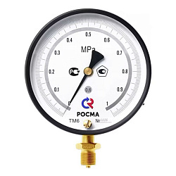  Манометр Росма ТМ-610 РМТИ.00 точных измерений, 150мм, 0-6МПа, резьба M20x1,5 радиальный, класс точности 0.6 (930091508) со склада Проконсим в Челябинске