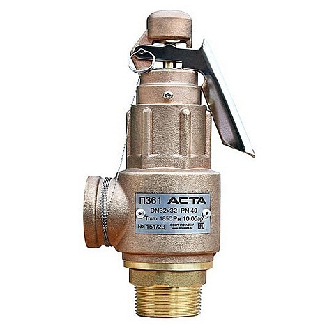 Клапан латунный предохранительный АСТА-П361-М-Р, DN 15х15, PN 40, Тmax=185С, 0,3 – 5,0бар ВР-НР купить в Челябинске | "Проконсим"