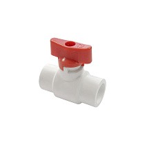 Краны шаровые ПП DN 20-25 PN 25 полупроходные белые с красной ручкой Valfex купить в Челябинске | "Проконсим"