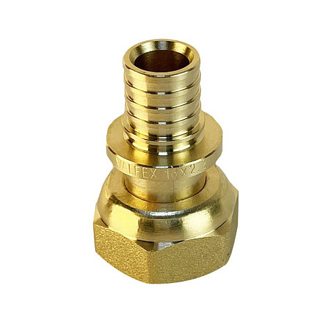 Муфта латунная для PEX труб 16-1/2'' PN 16 S-2,2мм переходная  с накидной гайкой Valfex VF.422.AF купить в Челябинске | "Проконсим"