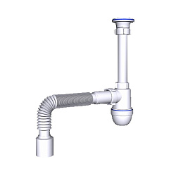 Сифон для умывальника-мойки бутылочный АНИ C0110 1 1/2 с гибкой трубой 50  | Заказной прайсовый (421100852) со склада Проконсим в Челябинске
