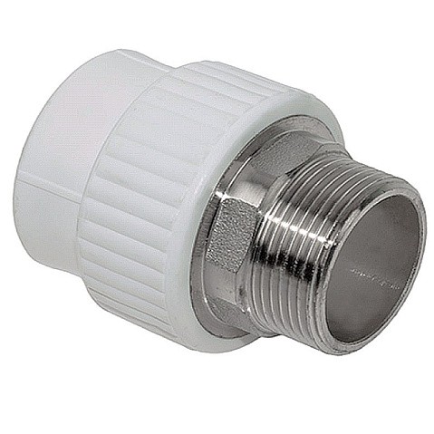Муфта комбинированная ПП 32-1'' PN 25 под ключ с наружной резьбой белая VALFEX  купить в Челябинске | "Проконсим"