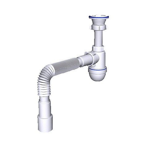 Сифон для умывальника-мойки бутылочный АНИ C0115 1 1/2 с гибкой трубой 40/50 купить в Челябинске | "Проконсим"