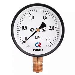  Мановакуумметр Росма ТМВ-610Р.05 общетехнический, 150мм, -0.1-1,5МПа, резьба M20x1,5, с электронной приставкой тип V, радиальный, класс точности 1,5 (930099128) со склада Проконсим в Челябинске