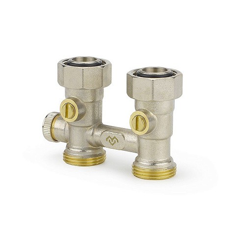 Узелы нижнего подключения VARMEGA VM138 DN20 прямой однотрубный 3/4''x3/4'' евроконус, с байпасом муфта-штуцер купить в Челябинске | "Проконсим"