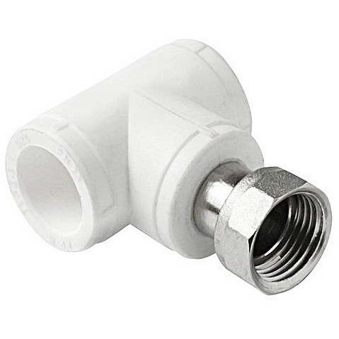 Тройник комбинированный ПП 25-3/4'' PN 25 с накидной гайкой белый Pro Aqua PA29114 купить в Челябинске | "Проконсим"