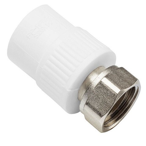 Муфта комбинированная ПП 20-3/4'' PN 25 с накидной гайкой белая VALFEX  купить в Челябинске | "Проконсим"