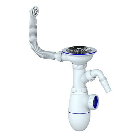 Сифон для мойки Unicorn В431VP, без отвода, 3 1/2'' х40 с отводом для стиральной машины, круглый перелив купить в Челябинске | "Проконсим"