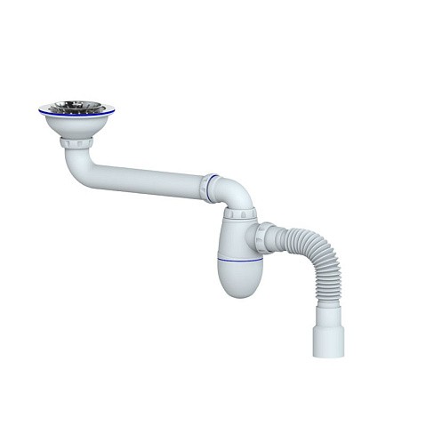 Сифон для умывальника Unicorn ВС21, 40х50 гибкий отвод, 3 1/2'' х40 чаша из нержавеющей стали купить в Челябинске | "Проконсим"