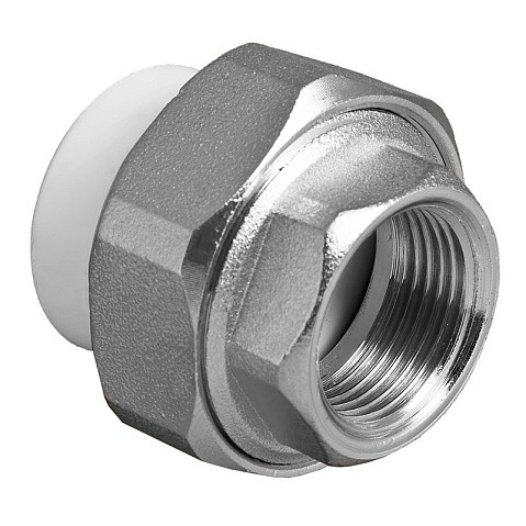 Муфта комбинированная ПП 20-3/4'' PN 25 разъёмная с внутренней резьбой белая VALFEX  купить в Челябинске | "Проконсим"