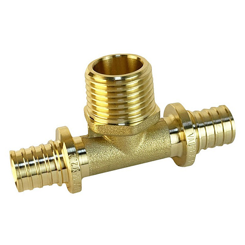 Тройник латунный для PEX труб 16-1/2''-16 PN 16 S-2,2мм под надвижную гильзу Valfex VF.433.AF купить в Челябинске | "Проконсим"