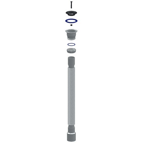 Сифон гофрированный Unicorn D240, 40х50 гибкий отвод, 1 1/2'' х40 чашка из нержавеющей стали, 1500мм купить в Челябинске | "Проконсим"