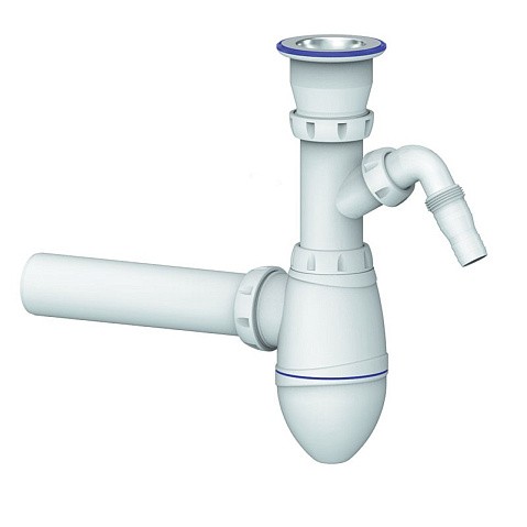 Сифон для умывальника Unicorn А310V, 40х40 прямой отвод, 1 1/2'' х40 чаша из нержавеющей стали с отводом для стиральной машины купить в Челябинске | "Проконсим"