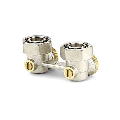 Узелы нижнего подключения VARMEGA VM140 DN20 угловой двухтрубный 3/4''x3/4'' евроконус муфта-штуцер купить в Челябинске | "Проконсим"