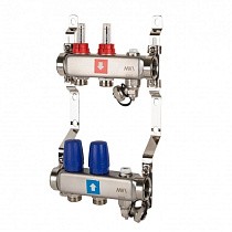 Коллекторные группы из нержавеющей стали DN 25 PN 10 с расходомерами, с дренажным краном и воздухоотводчиком MVI купить в Челябинске | "Проконсим"