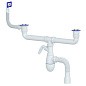 сифон для двойной мойки Unicorn В747V, 40х50 гибкий отвод, 1 1/2'' х40 с отводом для стиральной машины, прямоугольный перелив купить в Челябинске | "Проконсим"