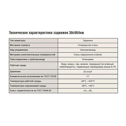Задвижка стальная 30с964нж DN 50 PN 25 фланцевая под привод тип А, класс ''А'' L=250мм САЗ АВАНГАРД купить в Челябинске | "Проконсим"