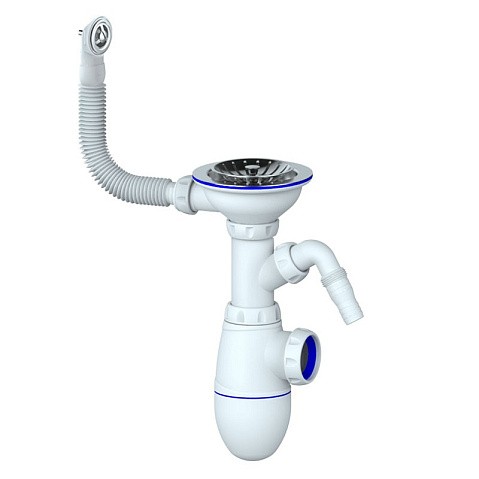 Сифон для мойки Unicorn В431V, без отвода, 3 1/2'' х40 с отводом для стиральной машины, круглый перелив купить в Челябинске | "Проконсим"