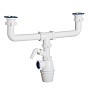 Сифон для двойной мойки бутылочный ORIO K-4059 1 1/2 выпуски нж D70, с 1 отводом купить в Челябинске | "Проконсим"
