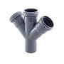 Крестовина ПП для канализации косая 45гр. DN 110-110-110 с уплотнительным кольцом РТП купить в Челябинске | "Проконсим"