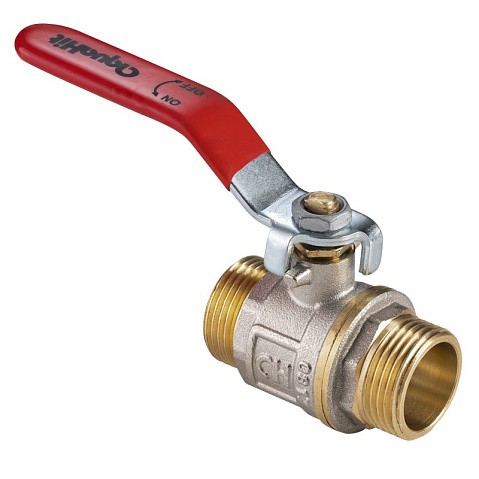 Кран латунный шаровой MVI AquaHit BV.316.04 DN 15 PN 25 рычаг штуцер-штуцер полнопроходной никелированный купить в Челябинске | "Проконсим"