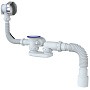 Сифон для ванны Unicorn S102, 40х50 гибкий отвод, 1 1/2'' х40 чаша из нержавеющей стали, круглый перелив