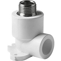 Угольник установочный ПП 20-1/2'' PN 25 с наружной резьбой белый Pro Aqua PA28108P купить в Челябинске | "Проконсим"