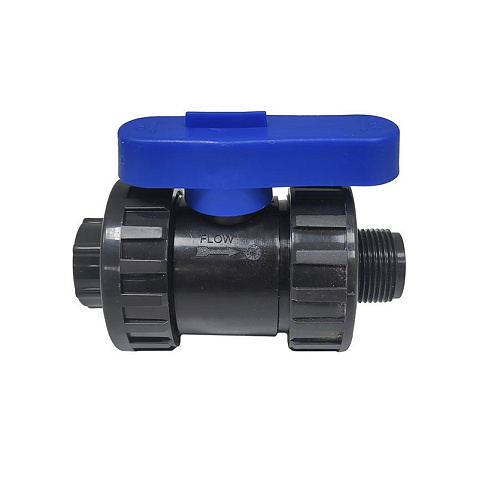 Кран шаровой компрессионный ПНД DN 25 PN 16 наружная резьба -1/2'' внутренняя резьба -3/4'' обжимной для ПЭ труб Кудиновский трубный завод купить в Челябинске | "Проконсим"