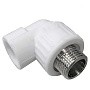 Угольник комбинированный ПП 20-1/2'' PN 25 с наружной резьбой белый VALFEX  купить в Челябинске | "Проконсим"