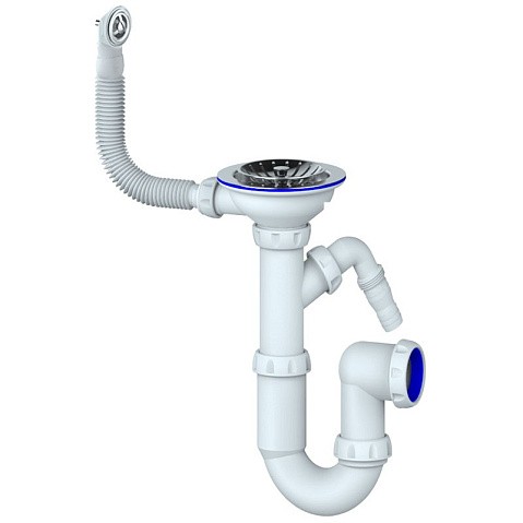 Сифон для мойки Unicorn Y431V, 3 1/2'' х40 без отвода, чаша из нержавеющей стали с отводом для стиральной машины, круглый перелив купить в Челябинске | "Проконсим"