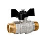Кран латунный шаровой LD Pride 47.304 DN 20 PN 40 никелированный штуцер-штуцер бабочка купить в Челябинске | "Проконсим"