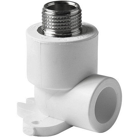 Угольник установочный ПП 20-1/2'' PN 25 с наружной резьбой белый Pro Aqua PA28108P купить в Челябинске | "Проконсим"