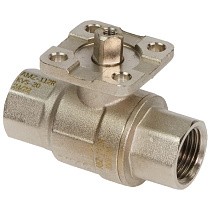 Краны латунные шаровые двухходовые DN 15-50 PN 25-40 никелированные под привод РИДАН AMZ-112R купить в Челябинске | "Проконсим"