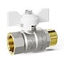 Краны латунные шаровые DN 15-32 PN 25-40 никелированные бабочка белая муфта-штуцер LD Pride 47.302 купить в Челябинске | "Проконсим"