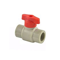Краны шаровые ПП DN 20-25 PN 25 полупроходные серые с красной ручкой Valfex купить в Челябинске | "Проконсим"