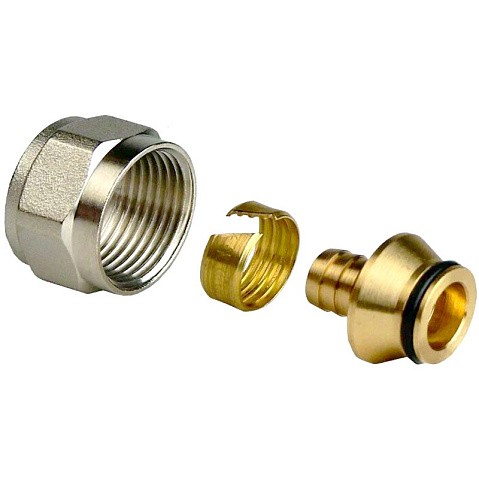 Евроконус латунный для PEX труб  16х2,0- 1/2'' PN 16  обжимной с накидной гайкой  РосТурПласт купить в Челябинске | "Проконсим"