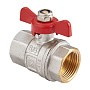 Кран латунный шаровой MVI BV.513 DN 15 PN 40 никелированный полнопроходной муфта-муфта бабочка купить в Челябинске | "Проконсим"