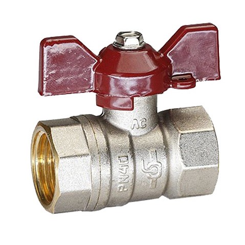 Краны латунные шаровые DN 15-32 PN 40 никелированные бабочка муфта-муфта Temper 88 купить в Челябинске | "Проконсим" Краны латунные шаровые DN 15-32 PN 40 никелированные бабочка муфта-муфта Temper 88 купить в Челябинске | "Проконсим"