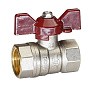 Краны латунные шаровые DN 15-32 PN 40 никелированные бабочка муфта-муфта Temper 88 купить в Челябинске | "Проконсим"
