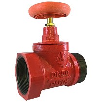 Клапан пожарный чугунный DN 50-65 PN 16 прямой КПЧП муфта-штуцер Апогей купить в Челябинске | "Проконсим"