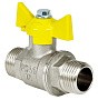 Краны латунные шаровые газовые 11Б27фт1М DN 15-20 PN 40 никелированные бабочка шт-шт Valfex.279 Standart ГОСТ Р 59553 купить в Челябинске | "Проконсим"