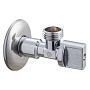 Кран латунный шаровой угловой MVI BV.464 DN 15-15 PN 10 хромированный штуцер бабочка купить в Челябинске | "Проконсим"